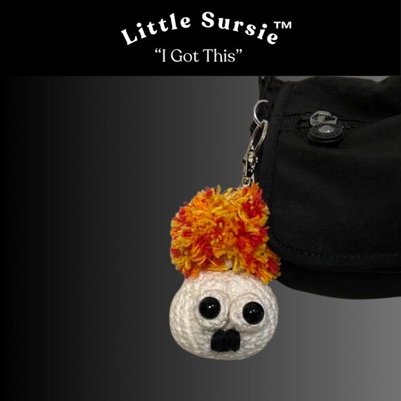 Handmade Crocheted Cotton Amigurumi Purse Charm Keychain - Picture 4 of 8